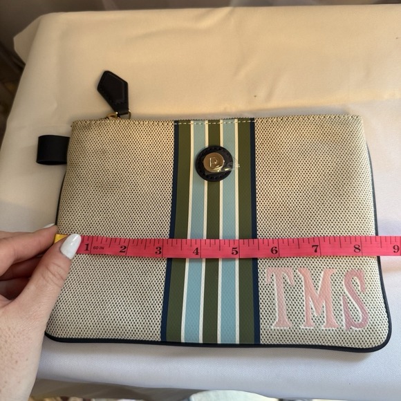 PARAVEL Small Cabana Zip Pouch Paloma Tan TMS Monogram Wallet Travel - Picture 8 of 10